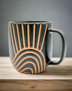 Black Matte Sunrise Cappuccino Mug