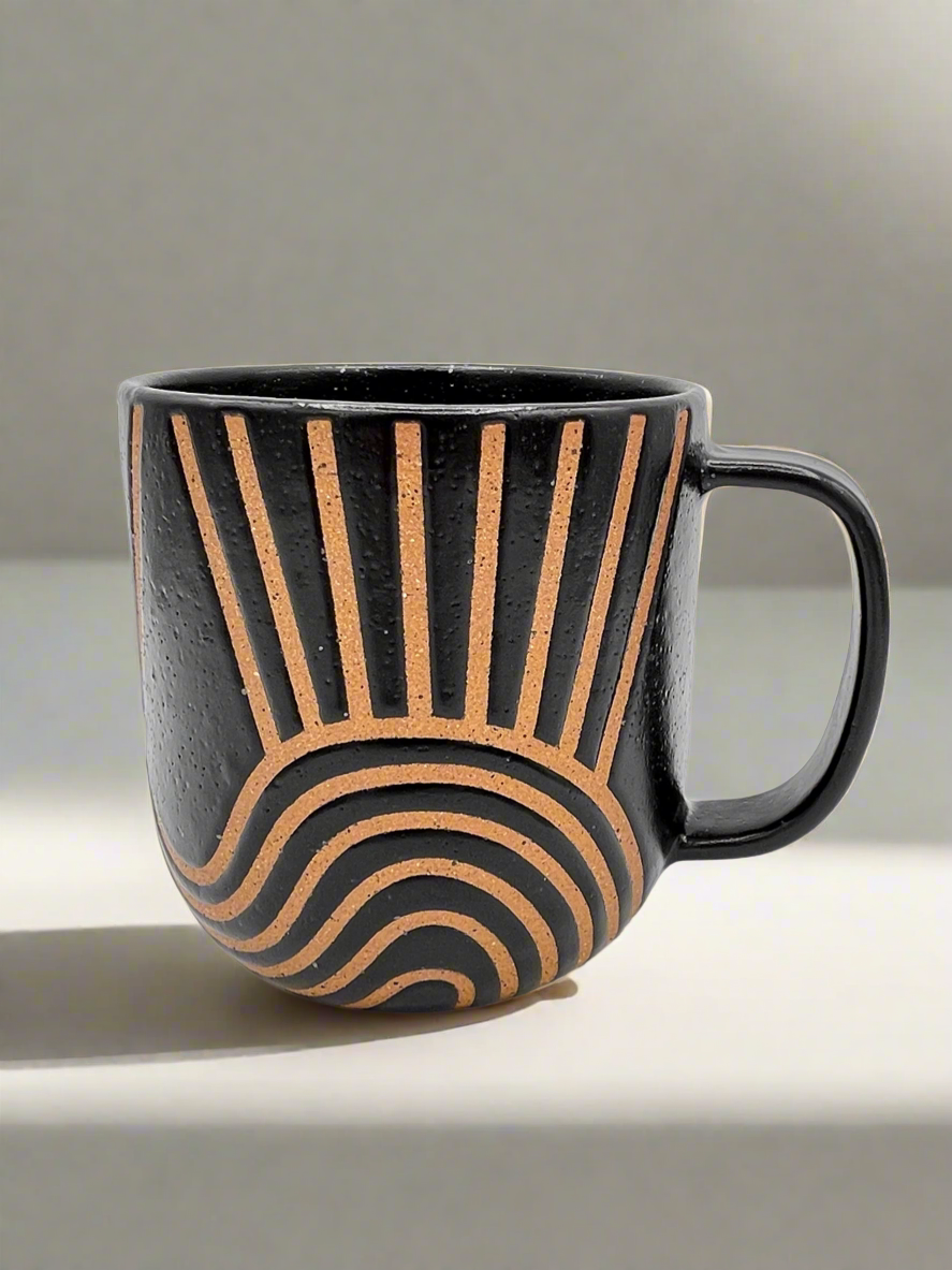 Black Matte Sunrise Cappuccino Mug