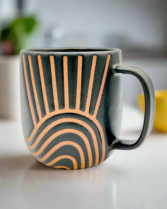 Black Matte Sunrise Cappuccino Mug