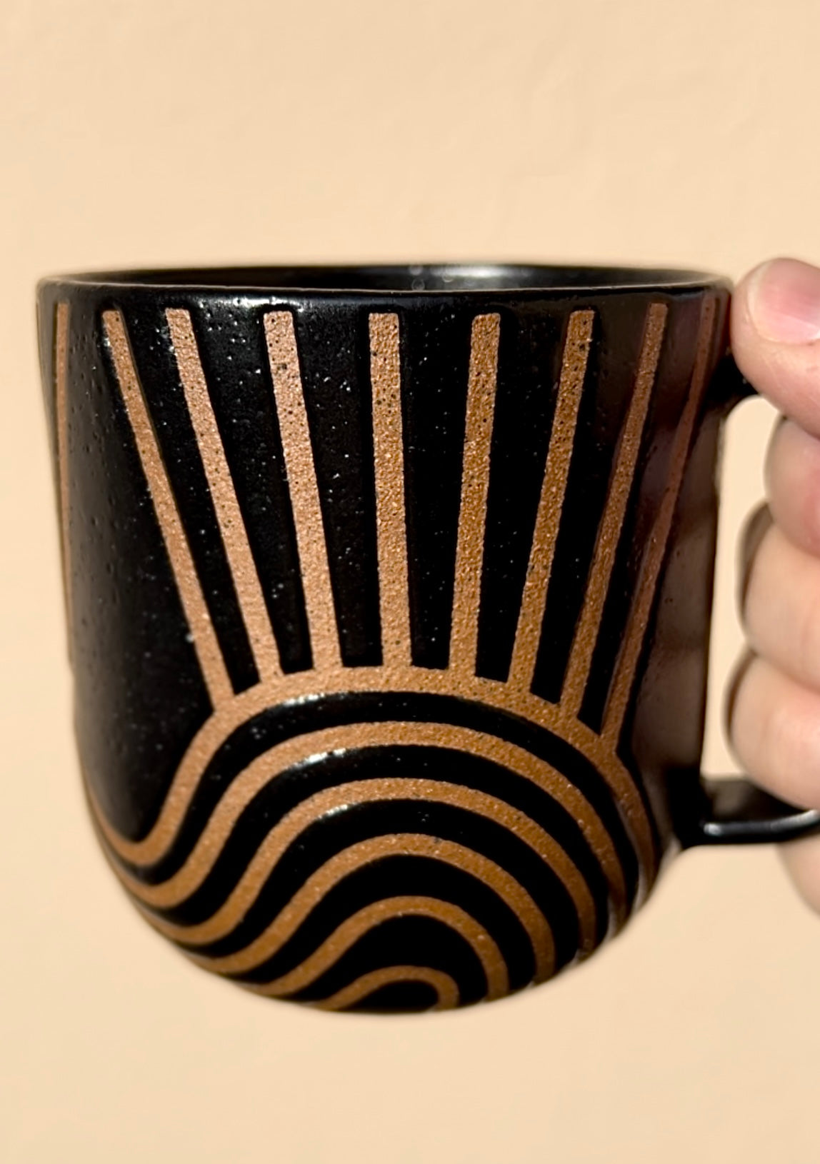 Black Matte Sunrise Cappuccino Mug