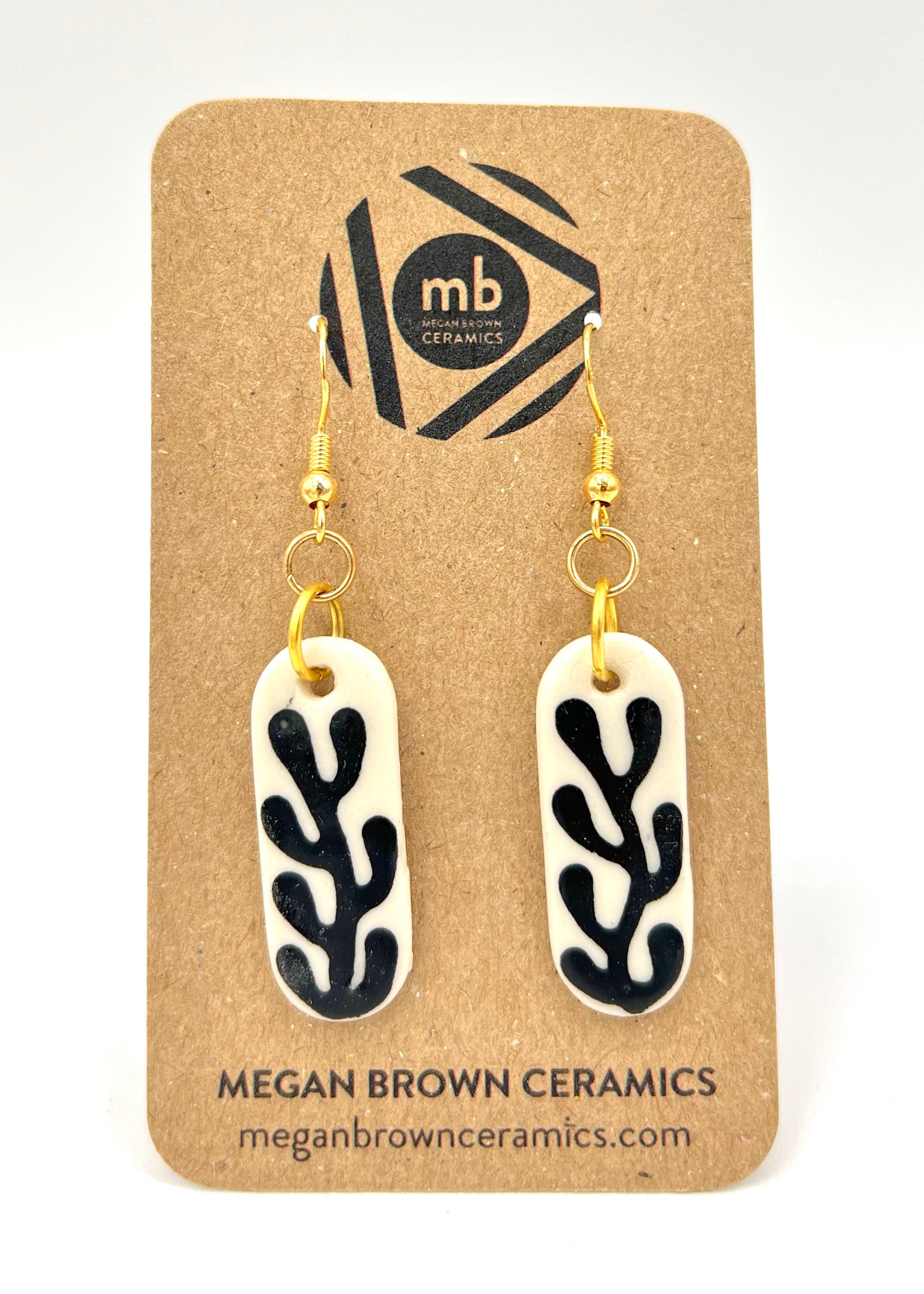 Black Coral Cameo Earrings