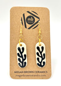 Black Coral Cameo Earrings