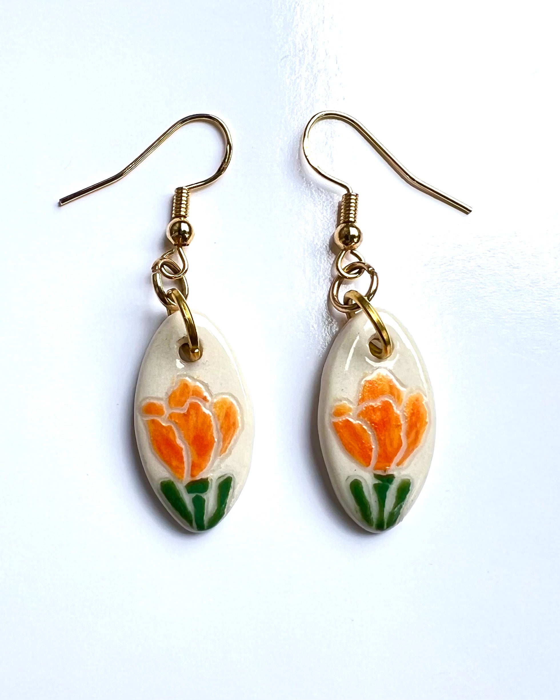 California Poppy Earrings