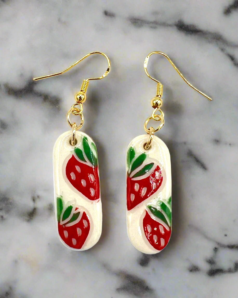 Strawberry Cameo Earrings