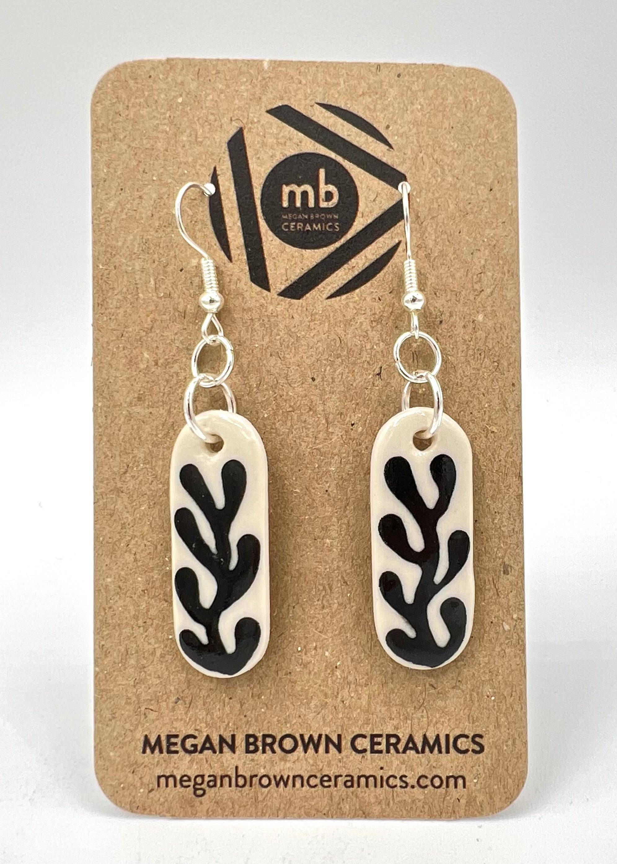 Black Coral Cameo Earrings