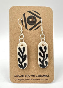 Black Coral Cameo Earrings