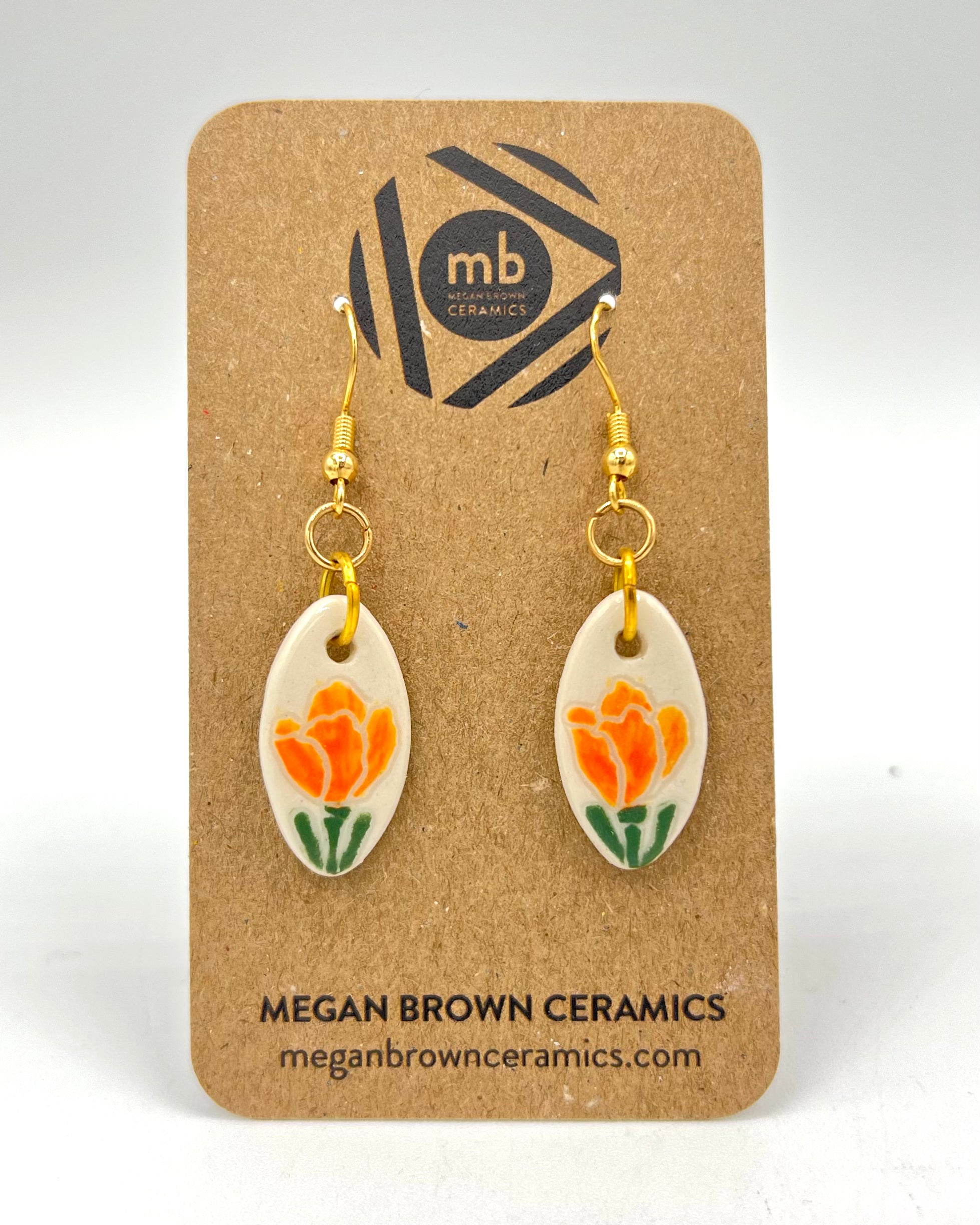 California Poppy Earrings